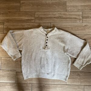 Vintage Eddie Bauer Men’s Medium Chunky Knit Sweater USA Oatmeal 90's Y2K